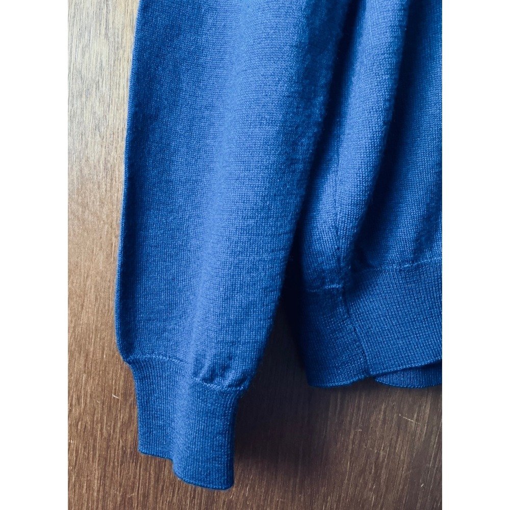 Linea Rosso Signature Designer Mens Blue V Neck Sweater XL Wool Blend Italy - Picture 4 of 9